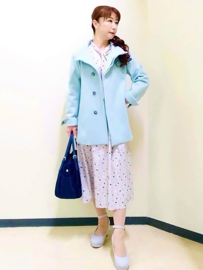 花さんの「Reflect｜【セレモニー／通勤／おでかけに◎】フラワープリントボウタイワンピース」を使ったコーディネート