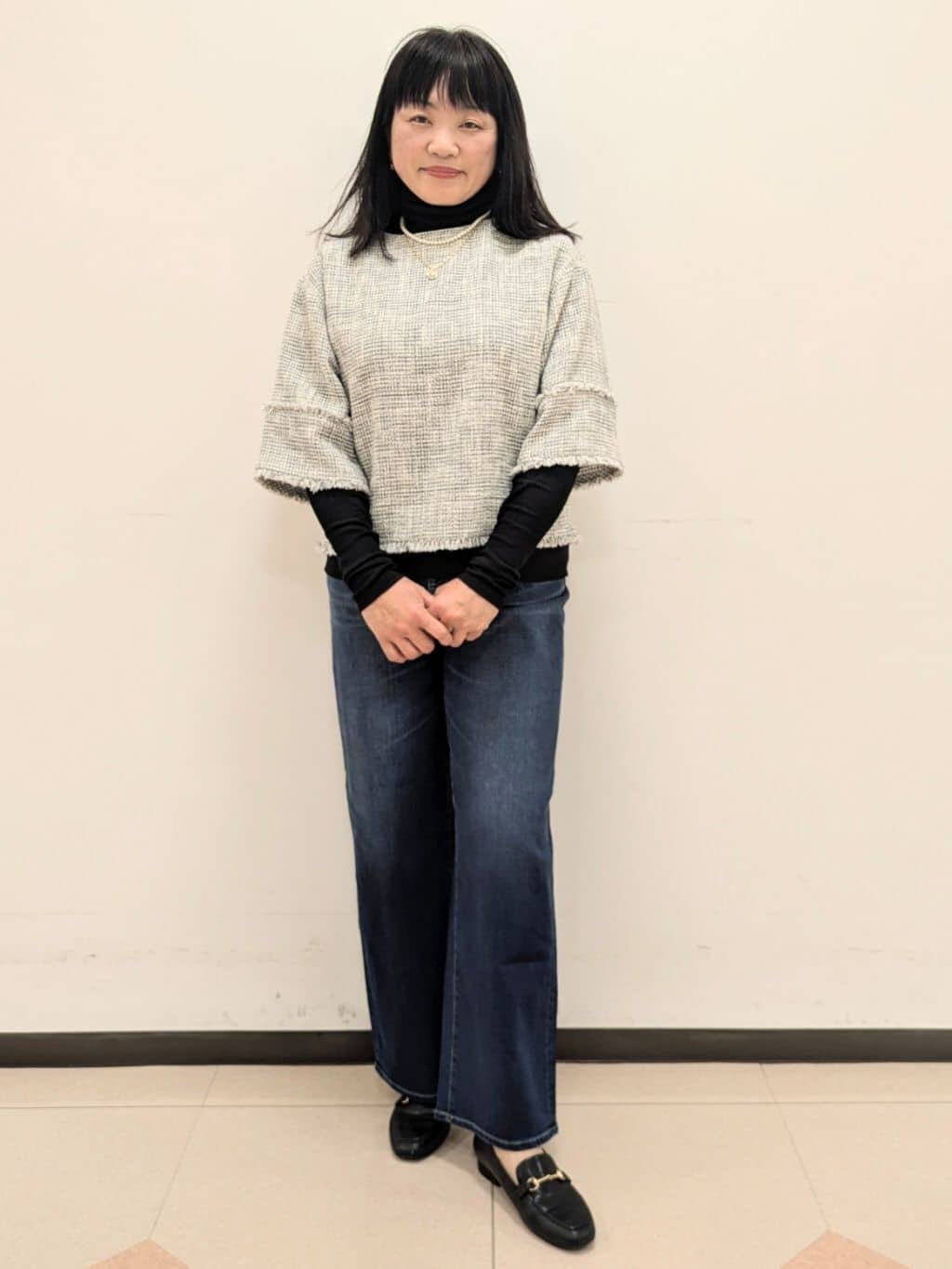 ともさんの「UNTITLED｜◆【洗える】ツイードドルマンブラウス」を使ったコーディネート