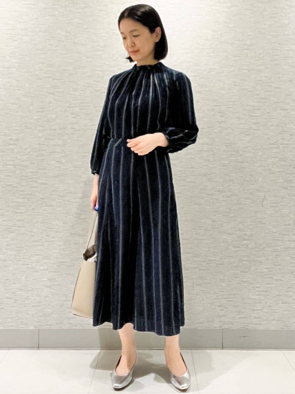 marikoさんの「Reflect｜【セットアップ可】ストライプ柄ジャカードブラウス」を使ったコーディネート