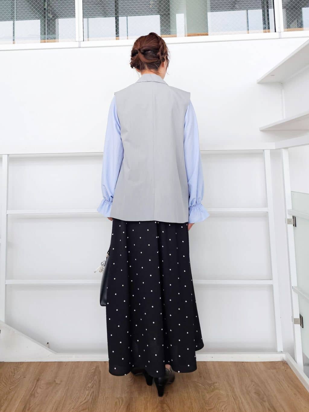ゆゆさんの「SHOO･LA･RUE｜【セットアップ可/S-LL/洗濯機可】サッと羽織ってこなれ見え ダブルブレストジレ」を使ったコーディネート