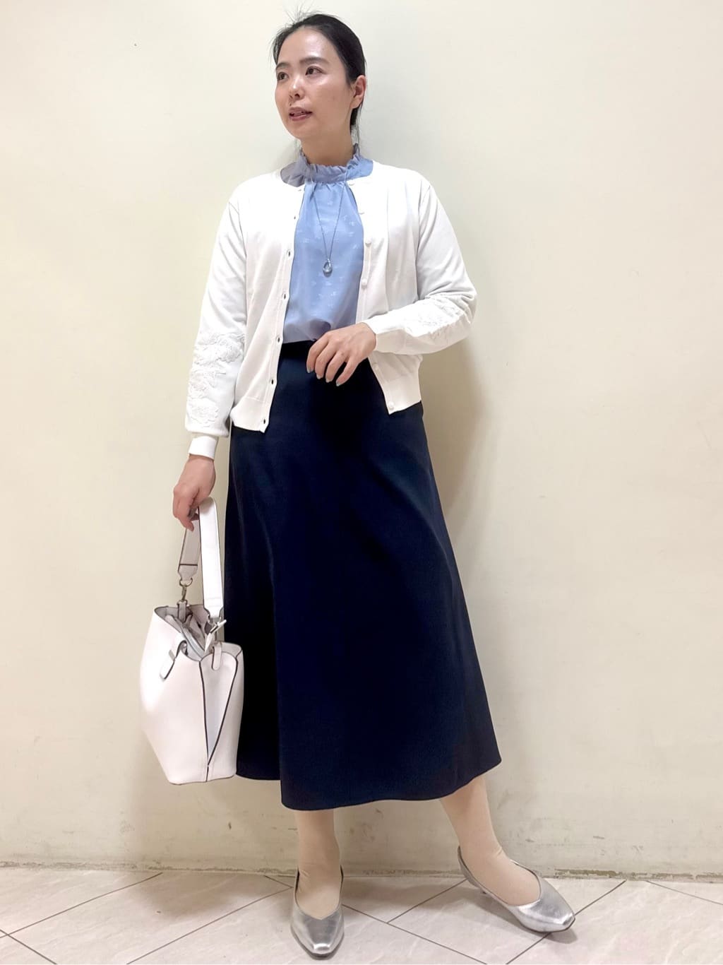 rincoさんの「Reflect｜レースデザインスリーブカーディガン」を使ったコーディネート