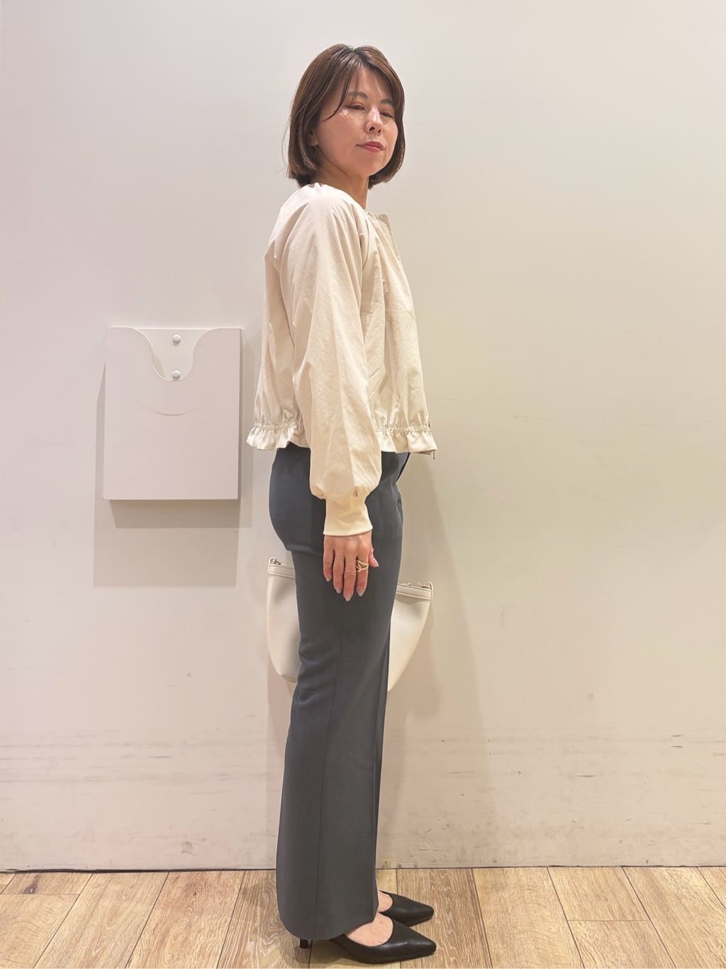 YUKOさんの「index｜接触冷感ノーカラーブルゾン【洗濯機OK／防シワ】」を使ったコーディネート