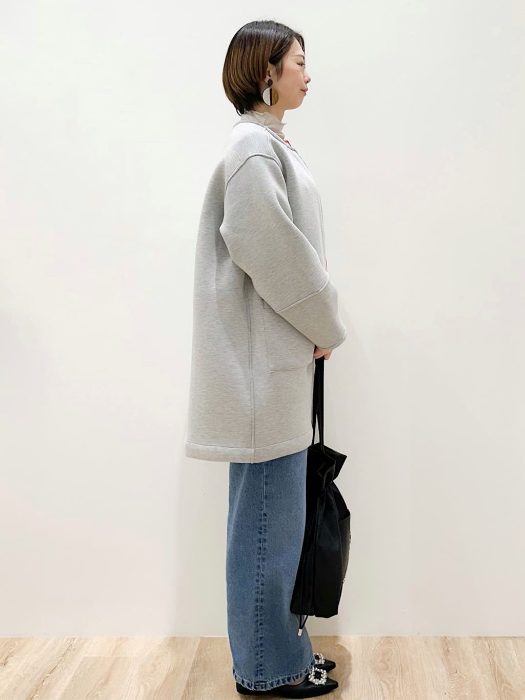 yurieさんの「OPAQUE.CLIP｜リバーシブル配色ノーカラーコート【洗濯機OK】」を使ったコーディネート
