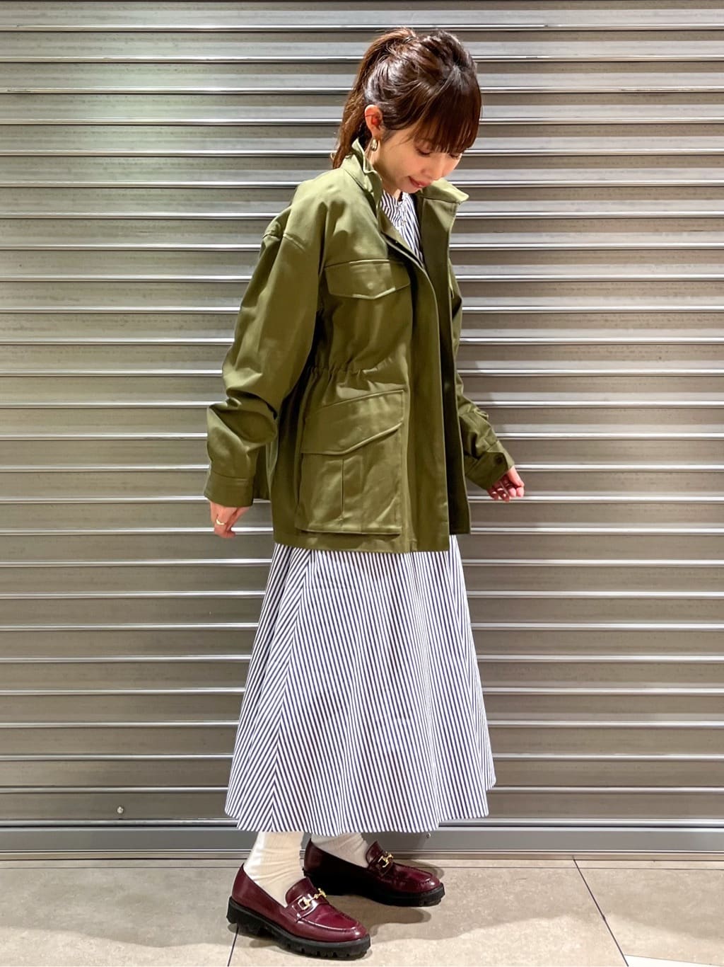 じゅんさんの「DRESSTERIOR｜【ウォッシャブル】コンパクトコットンミリタリーブルゾン」を使ったコーディネート