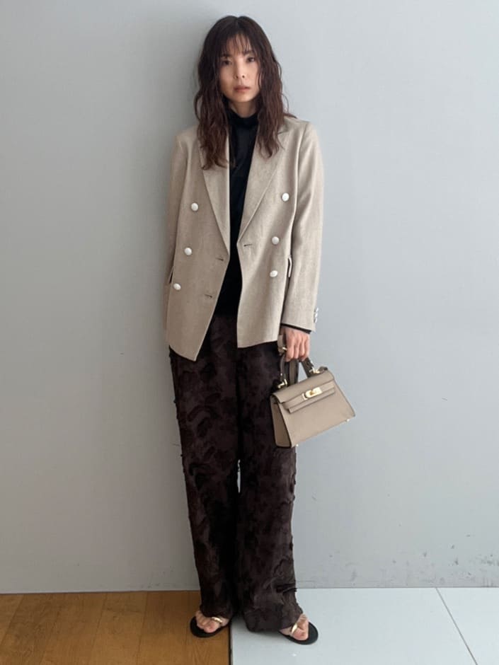 misaさんの「DRESSTERIOR｜【セットアップ可】リネンブレンドダブルブレストジャケット」を使ったコーディネート