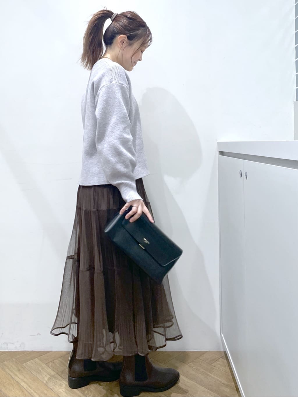 Junさんの「index｜モックネックボクシーラメニット【洗濯機OK】《7col》」を使ったコーディネート