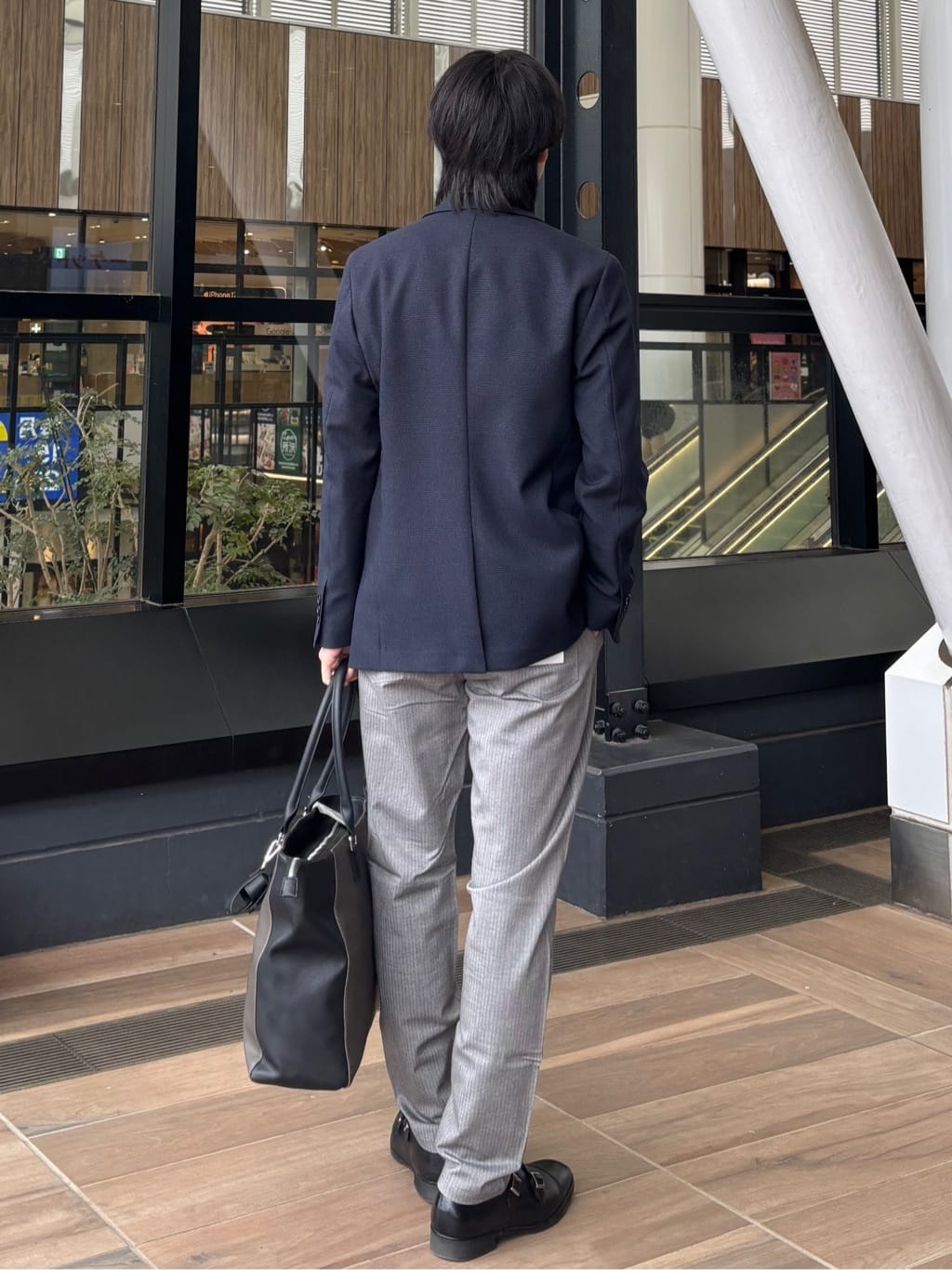 うらしーさんの「THE SHOP TK｜【セットアップ可/防シワ/洗濯機OK】AVANT WOOLYグレンチェックジャケット」を使ったコーディネート