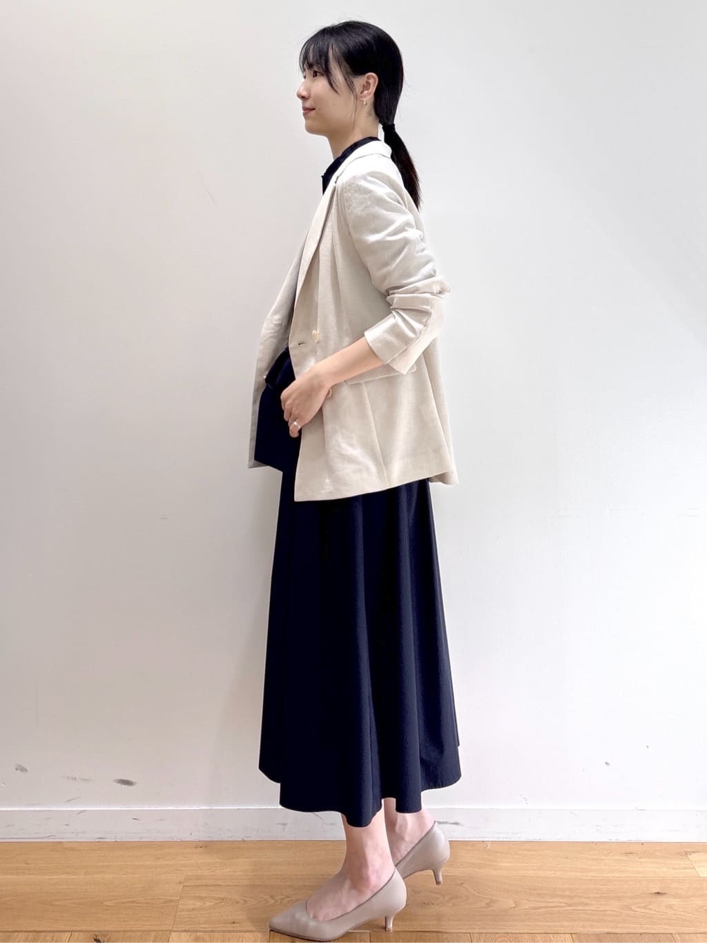 sachikoさんの「OPAQUE.CLIP｜【UV／接触冷感】ダブルブレストジャケット《防シワ加工／洗える》」を使ったコーディネート