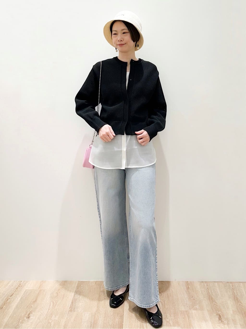 yurieさんの「OPAQUE.CLIP｜メッシュニットカーディガン【洗濯機OK】」を使ったコーディネート