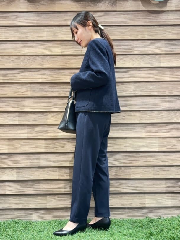 himiさんの「SHOO･LA･RUE｜【S-3L】オンとオフで印象が変わる ライトツイードジャケット」を使ったコーディネート