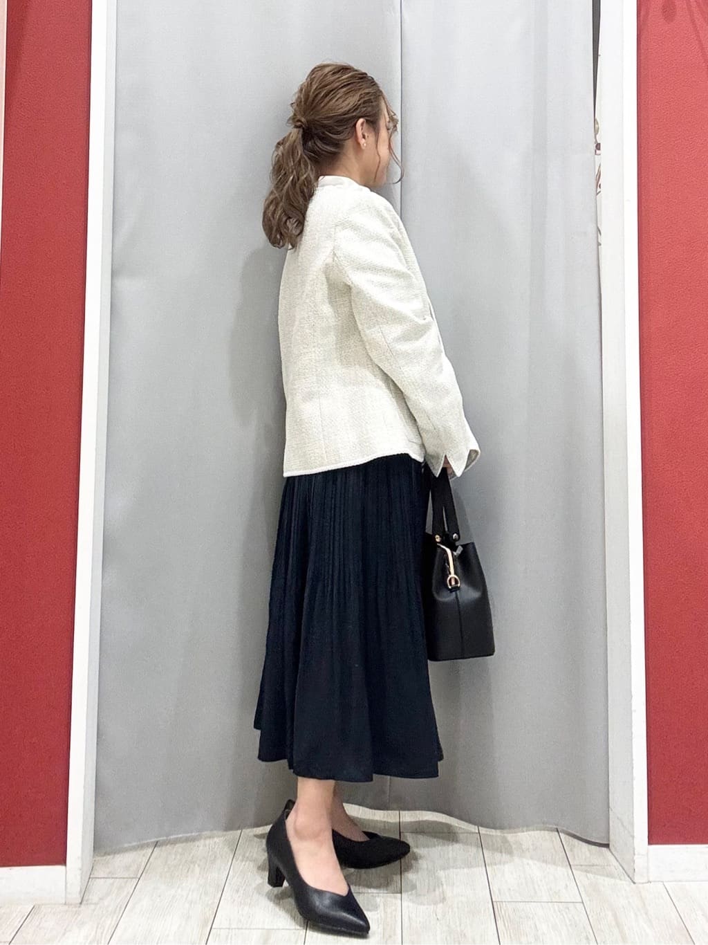 shioさんの「SHOO･LA･RUE｜【S-3L】オンとオフで印象が変わる ライトツイードジャケット」を使ったコーディネート