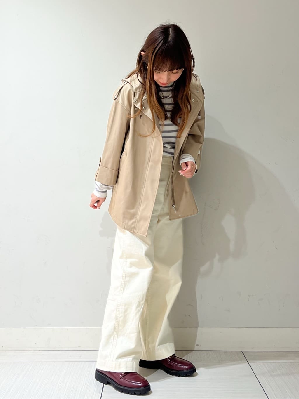 じゅんさんの「DRESSTERIOR｜【ウォッシャブル/撥水素材】Ａライン ショートモッズコート」を使ったコーディネート