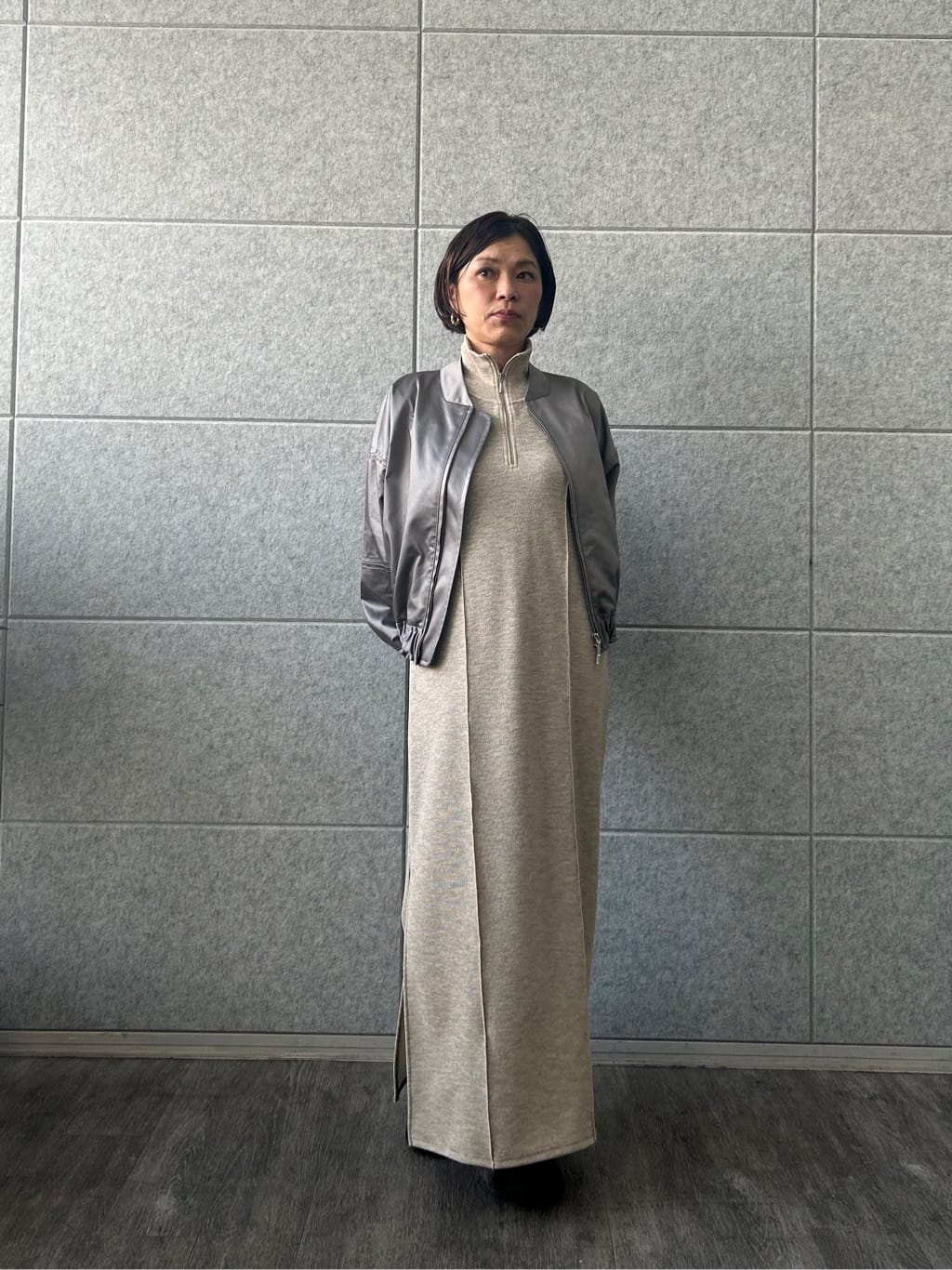 yukoさんの「CODE A｜satin bomber jacket」を使ったコーディネート