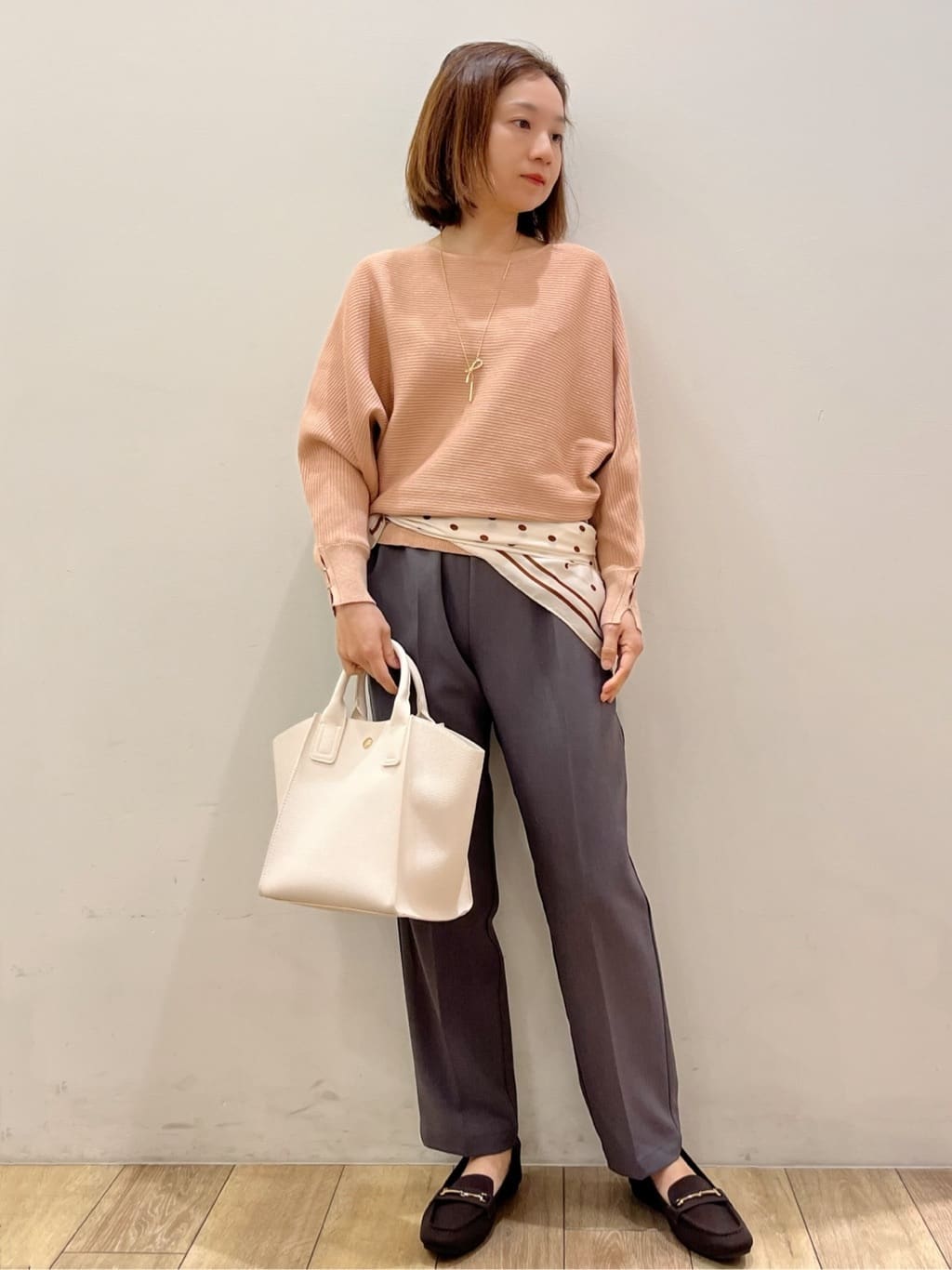 kcさんの「OPAQUE.CLIP｜ドルマンリブニット【洗濯機OK／抗ピル】《5col》」を使ったコーディネート