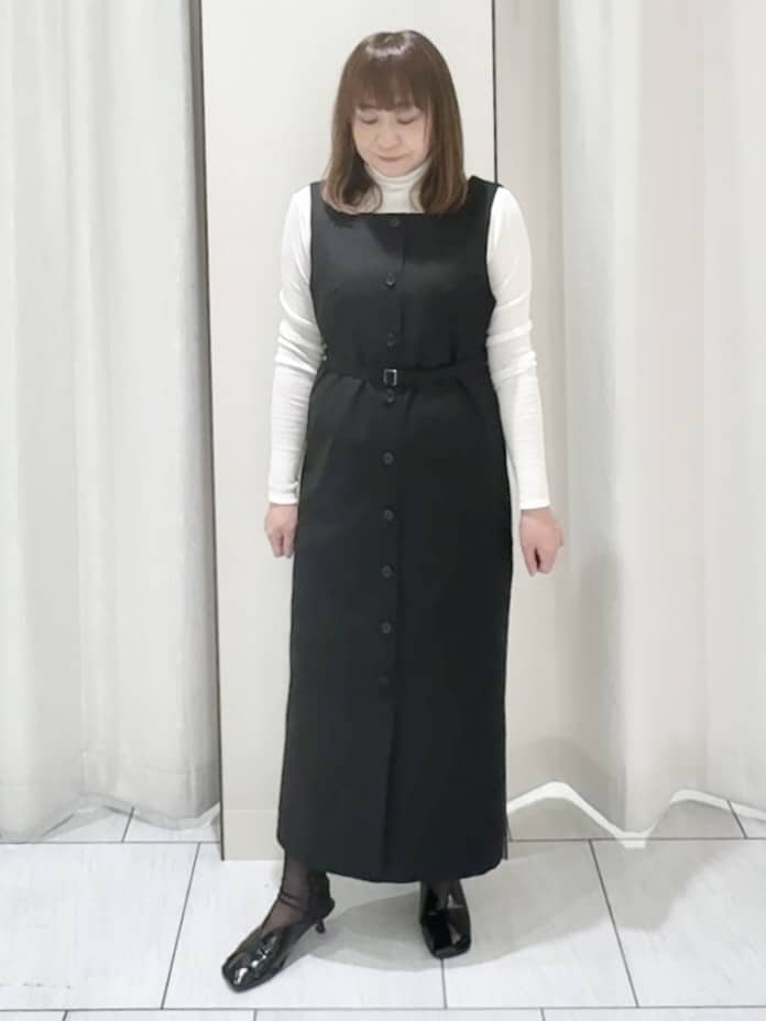 ʏᴜᴋɪᴋᴏさんの「UNTITLED｜◆【洗える/レイヤードインナー】ナチュラルテレコハイネックプルオーバー」を使ったコーディネート