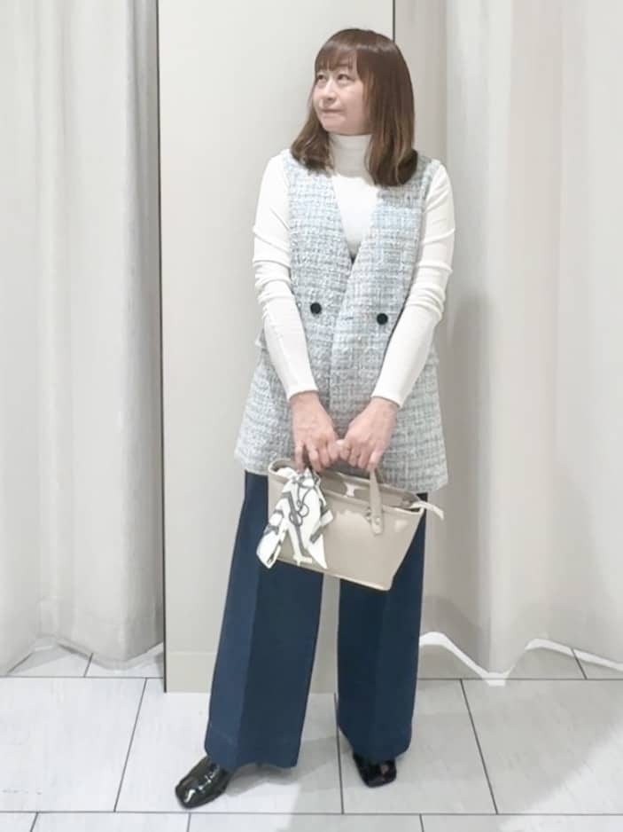 ʏᴜᴋɪᴋᴏさんの「UNTITLED｜◆【洗える/レイヤードインナー】ナチュラルテレコハイネックプルオーバー」を使ったコーディネート