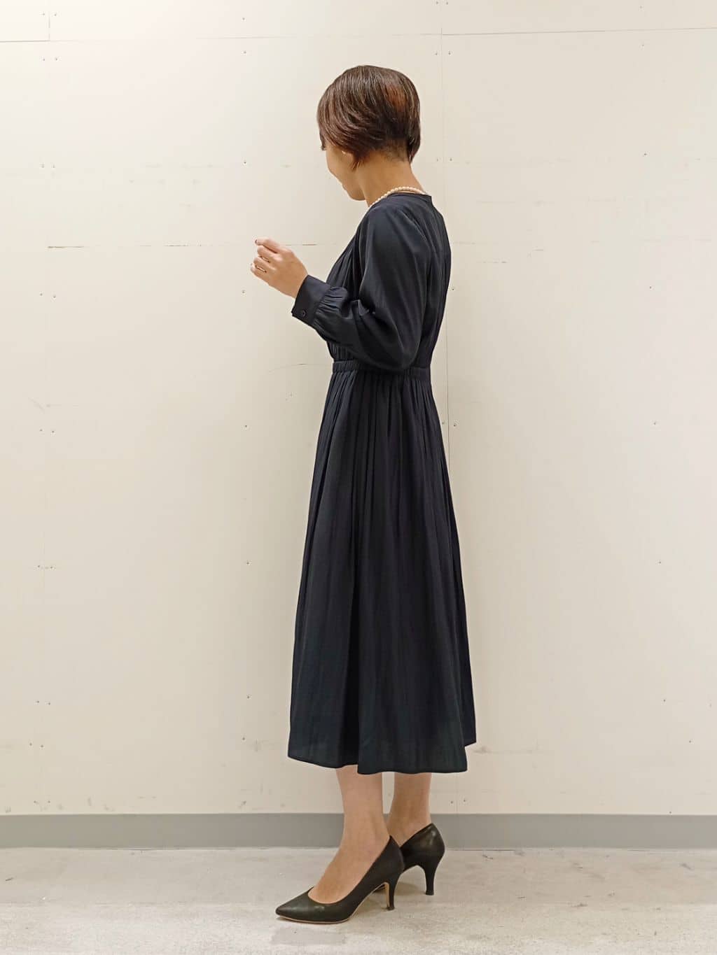 Kさんの「INDIVI｜【洗える】ギャザーフレアワンピース」を使ったコーディネート