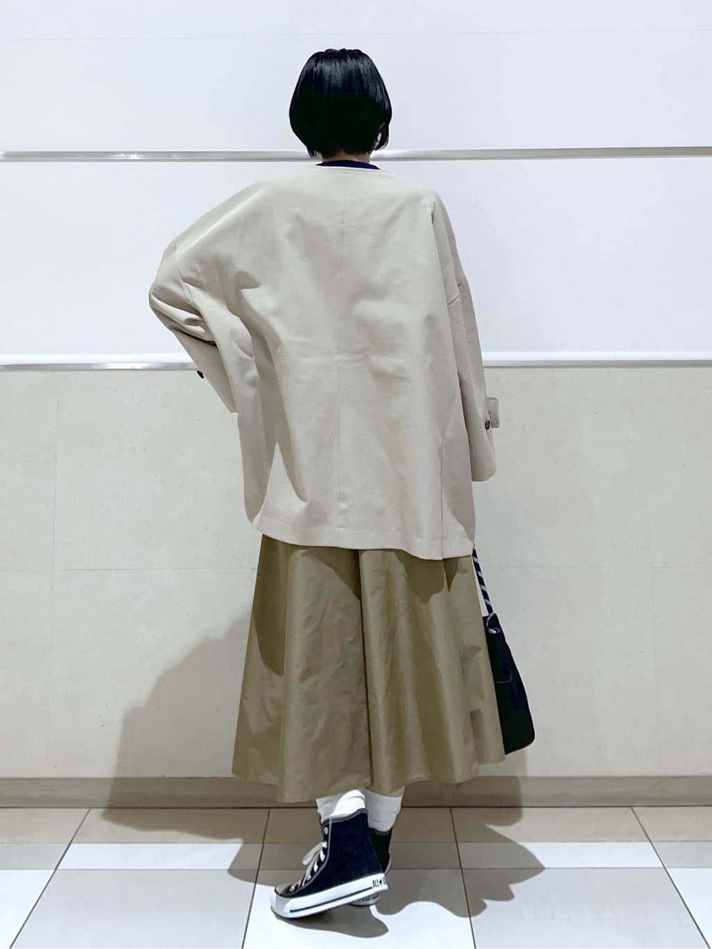 eriko さんの「Dessin｜【花粉ガード/撥水加工/洗える】クルーネックスプリングコート」を使ったコーディネート