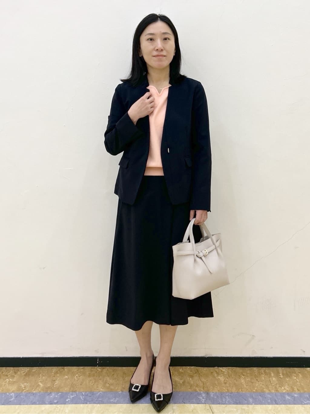 su.さんの「index｜【接触冷感／吸水速乾】ノーカラージャケット／セットアップ対応可《洗える／防シワ／ストレッチ》」を使ったコーディネート