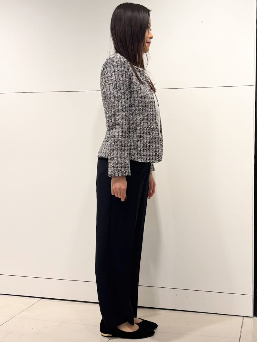 シオンさんの「COUP DE CHANCE｜【洗える／日本製】女性らしい細ボウタイブラウス」を使ったコーディネート