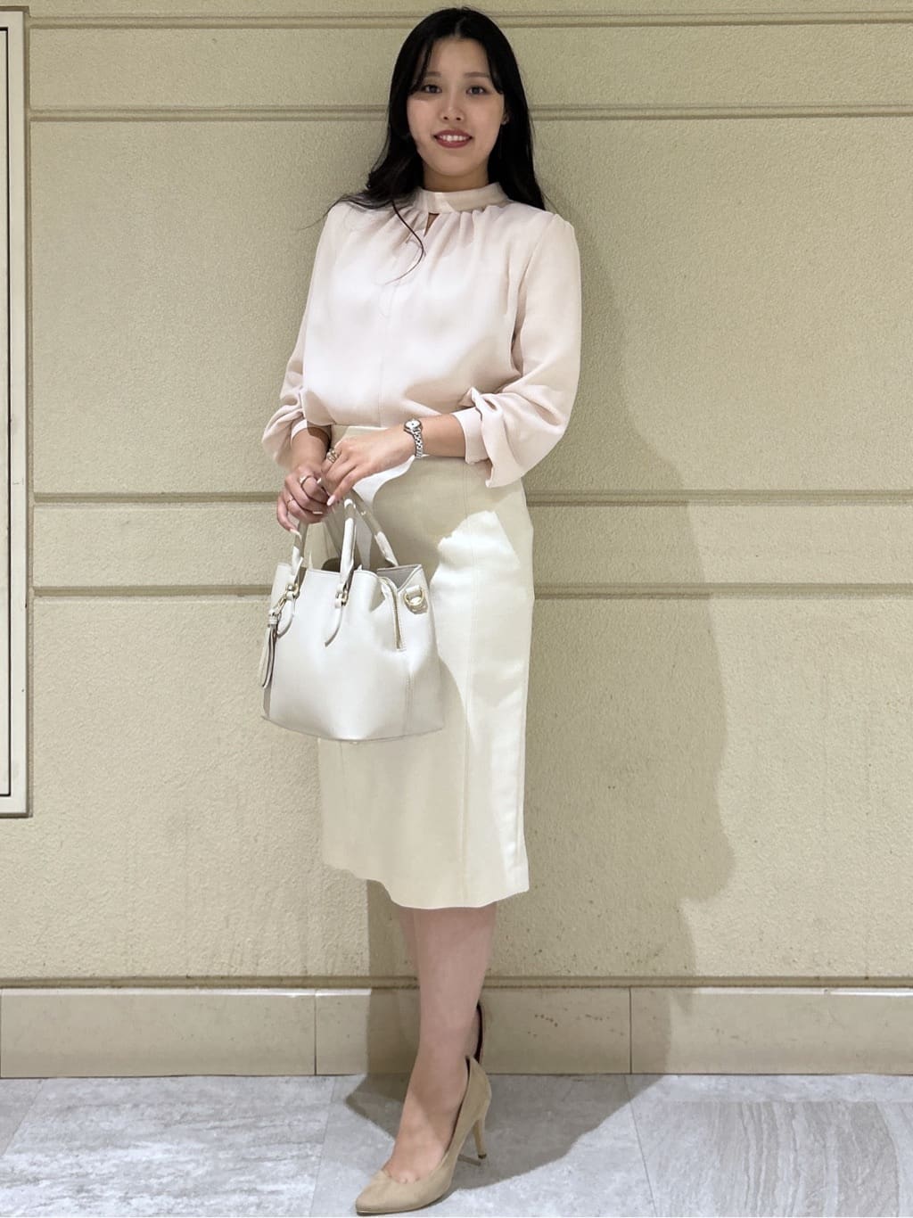 Momokaさんの「COUP DE CHANCE｜【手洗い可／日本製／スーツ可】美シルエット カラーレスジャケット」を使ったコーディネート