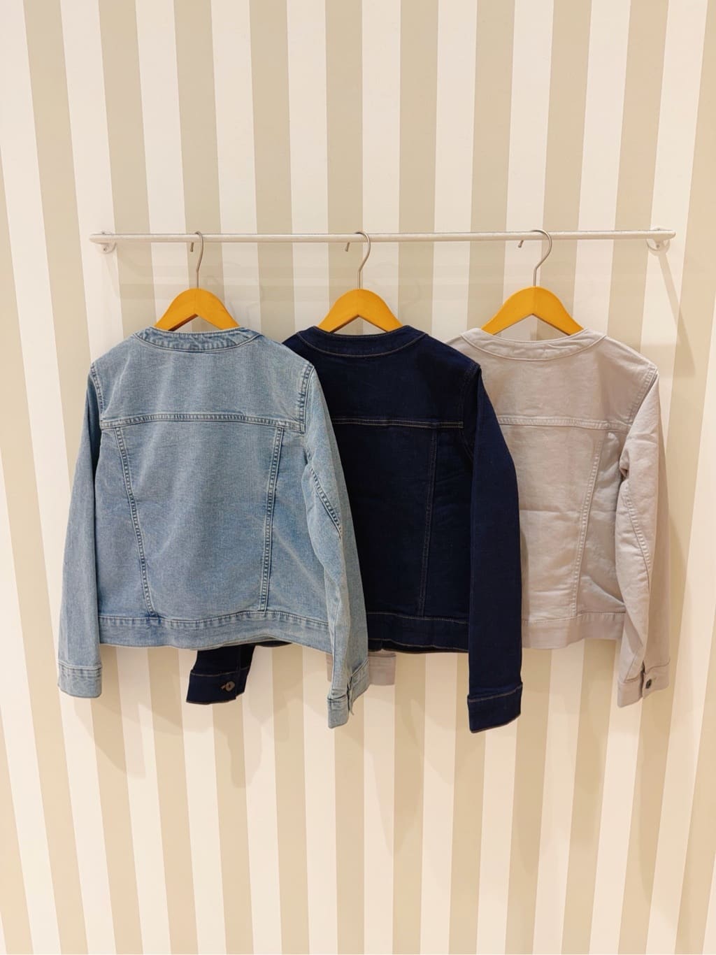 池子さんの「SHOO･LA･RUE｜【SHOO・LA・RUE DENIM/S-LL/高レビュー】大人のための ノーカラーデニムジャケット」を使ったコーディネート