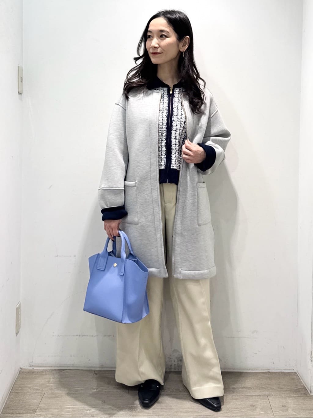 yuicciさんの「OPAQUE.CLIP｜リバーシブル配色ノーカラーコート【洗濯機OK】」を使ったコーディネート