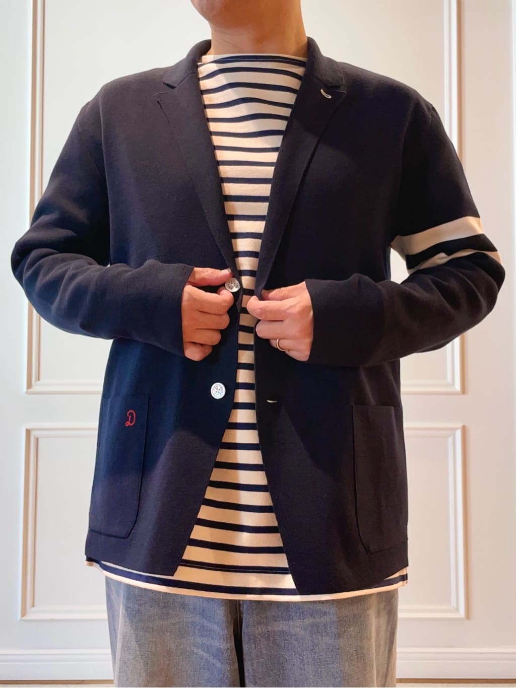 SAGARIさんの「DRESSTERIOR｜【ウォッシャブル】スプリング ニットジャケット」を使ったコーディネート