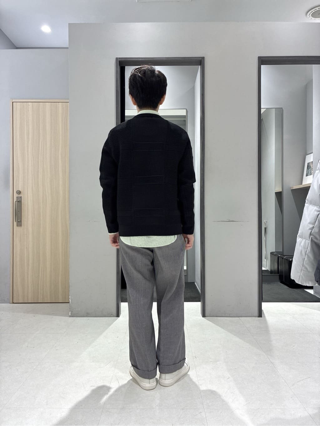 わいずみさんの「TAKEO KIKUCHI｜畦編みチェック プルオーバーニット」を使ったコーディネート