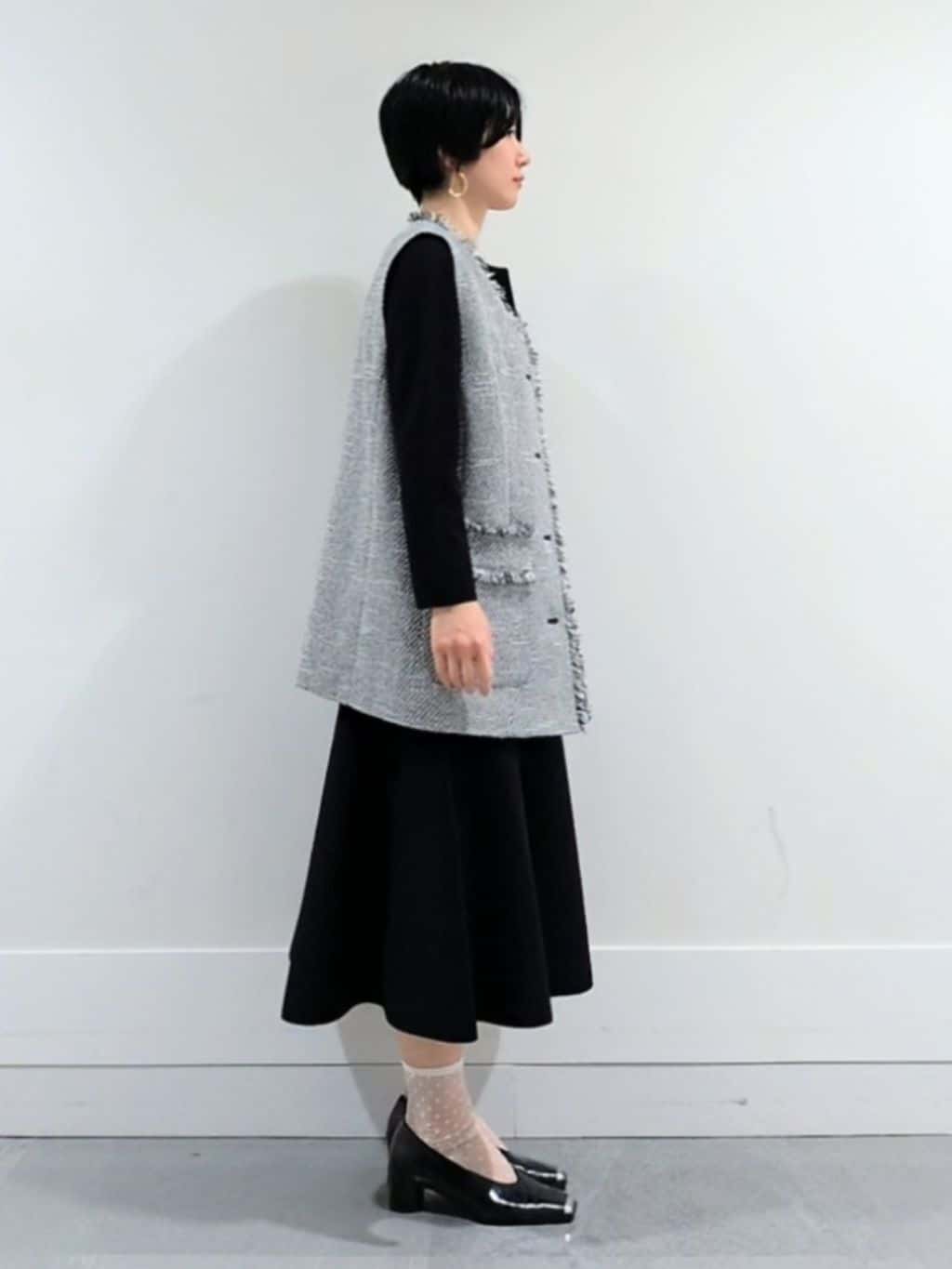 ミズタさんの「UNTITLED｜【洗える/ストレッチ性/フォーマル】ニットワンピース」を使ったコーディネート