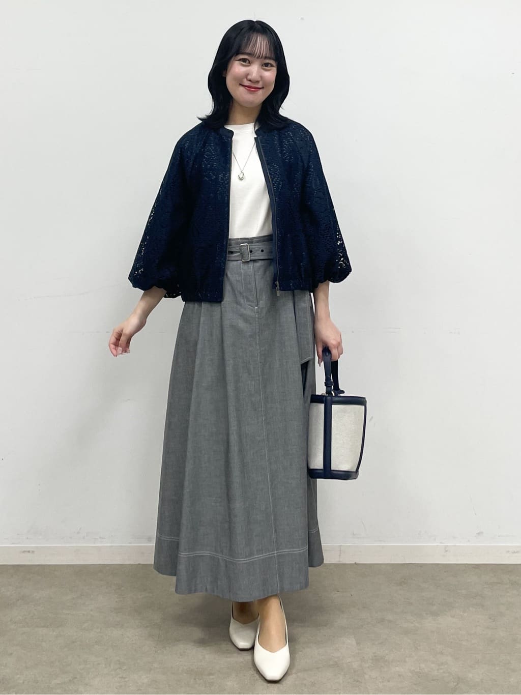 yukariさんの「Reflect｜透かしスリーブデザインハイゲージニット」を使ったコーディネート
