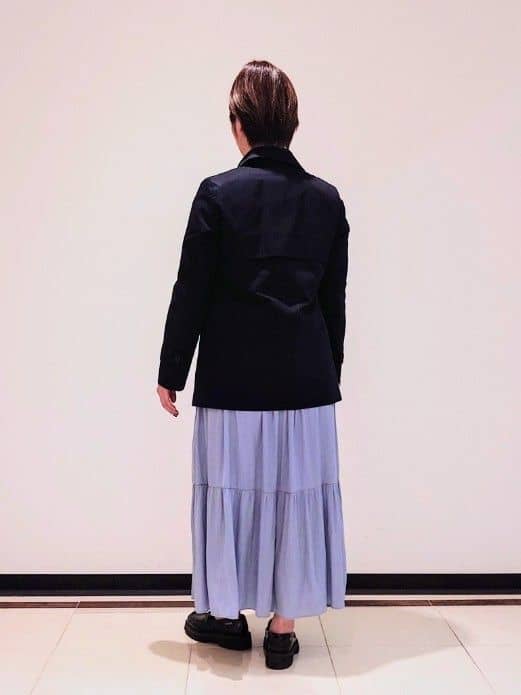 gissyさんの「INDIVI｜【洗える／丈調整可能】ギャザーフレアスカート」を使ったコーディネート