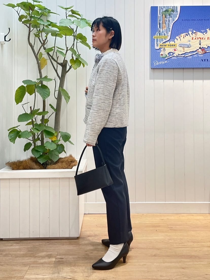 mikaさんの「Dessin｜ツイードクルーネックジャケット」を使ったコーディネート