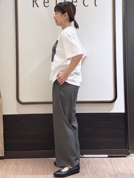 nekoさんの「Reflect｜【ウエスト総ゴム】チェック柄イージーワイドパンツ」を使ったコーディネート