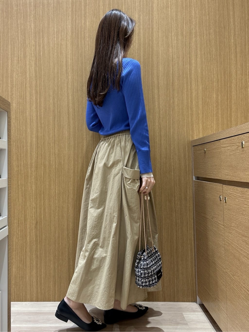 maiさんの「OPAQUE.CLIP｜レイヤード風クルーネックリブニット【洗濯機OK】」を使ったコーディネート