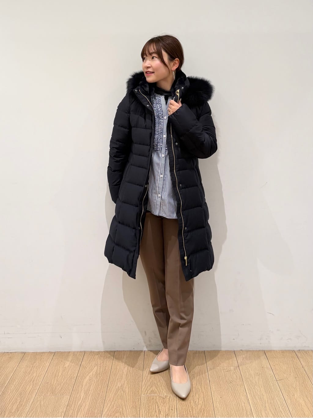maiさんの「INDIVI｜【洗える／薄手／ラメ】シアーラメニット」を使ったコーディネート