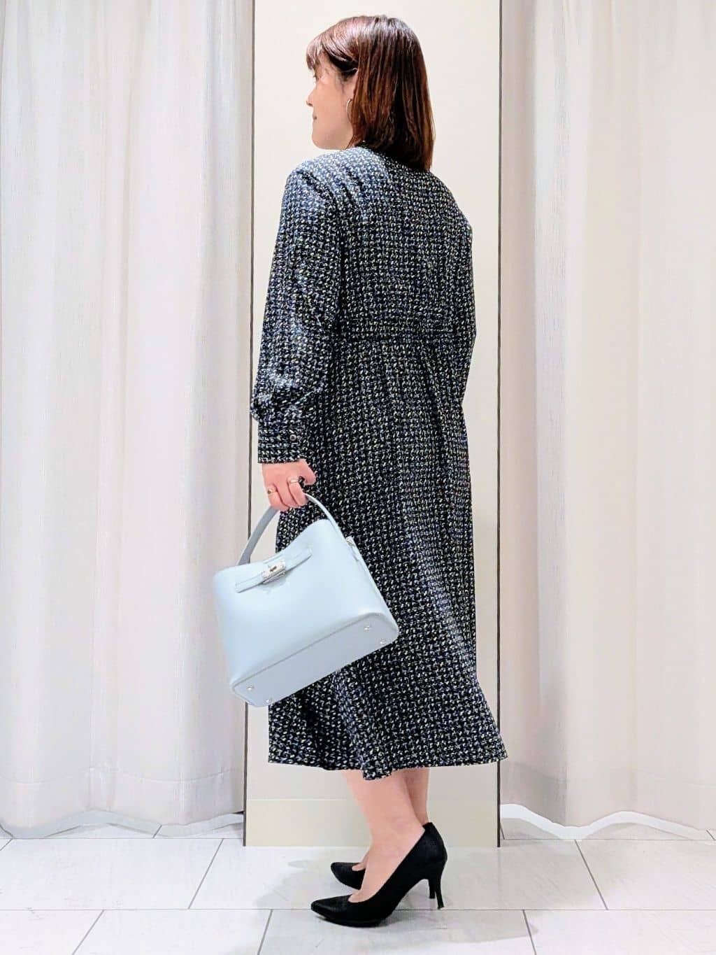 Onumaさんの「UNTITLED｜【洗える/きれいめ】クラシカルツイードワンピース」を使ったコーディネート
