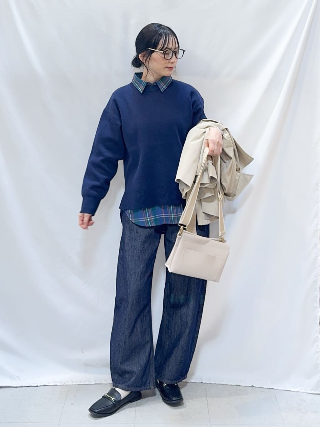 𝐇𝐢𝐫𝐨𝐦𝐢さんの「SHOO･LA･RUE｜【S-LL/洗濯機可/体型カバー】大人世代も取り入れやすい スウェットライクニット」を使ったコーディネート