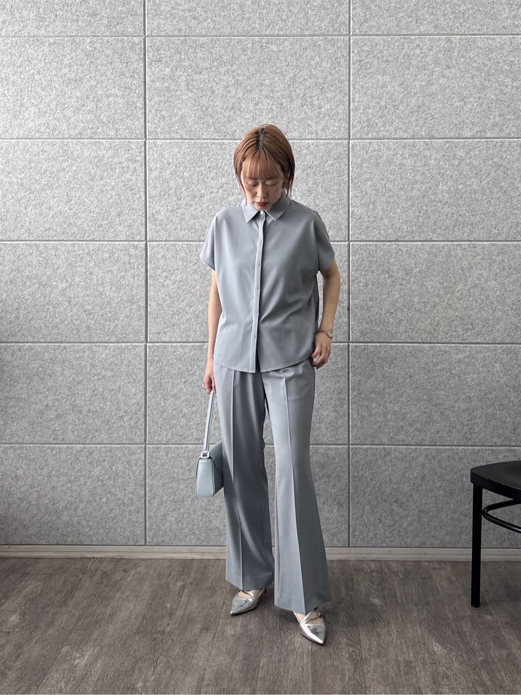 mikuさんの「INDIVI｜Comfy SET UP｜フレアスリーブブラウス【セットアップ対応／通勤／カセット服／接触冷感／UV」を使ったコーディネート