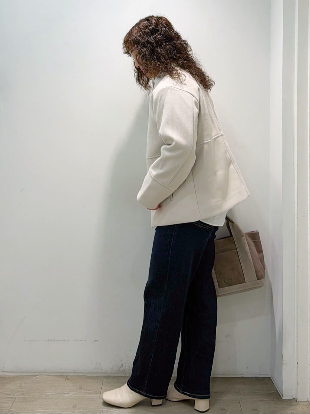 sumicaさんの「OPAQUE.CLIP｜ウールライクメルトンノーカラーコート【洗濯機洗い可】」を使ったコーディネート