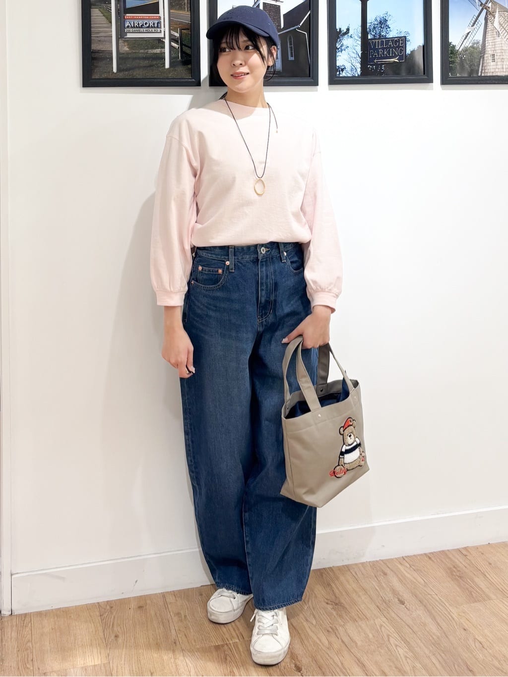 Ririkaさんの「Dessin｜【360度可愛い・洗える】バックヘンリーカットソー」を使ったコーディネート