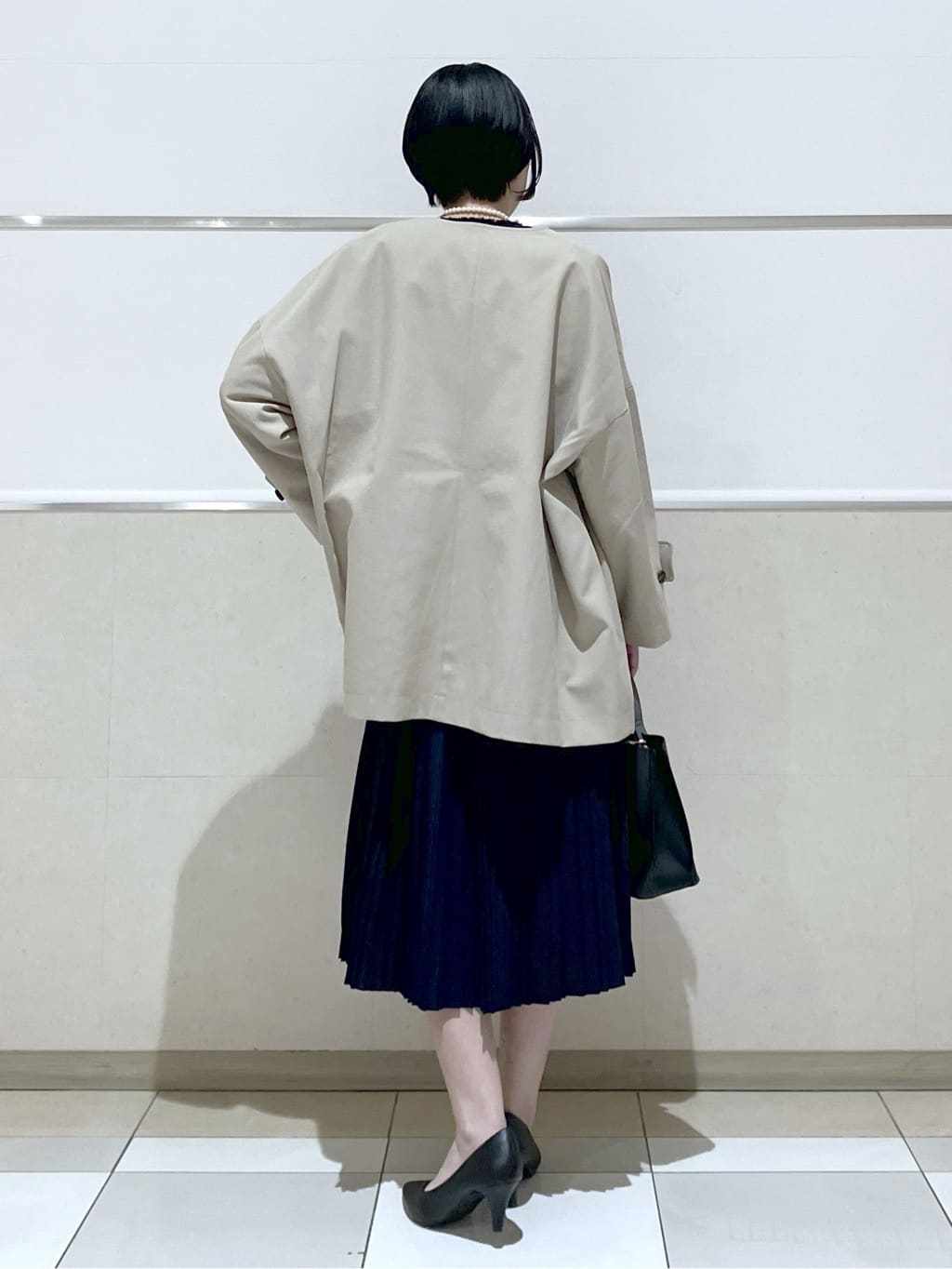 eriko さんの「Dessin｜【花粉ガード/撥水加工/洗える】クルーネックスプリングコート」を使ったコーディネート