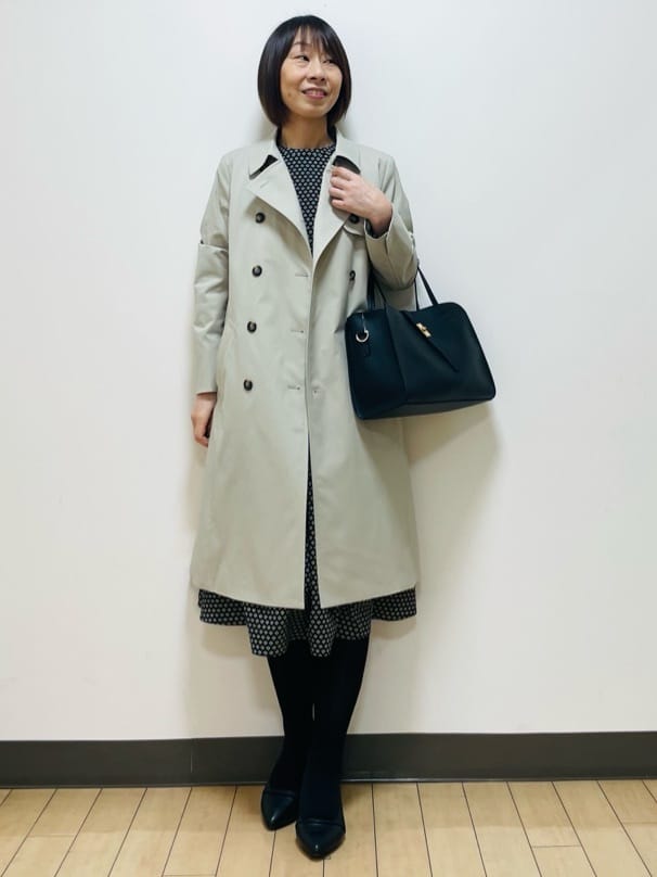 Riiさんの「Reflect｜【通勤/お出かけ◎】ジオメプリントクラシカルワンピース」を使ったコーディネート
