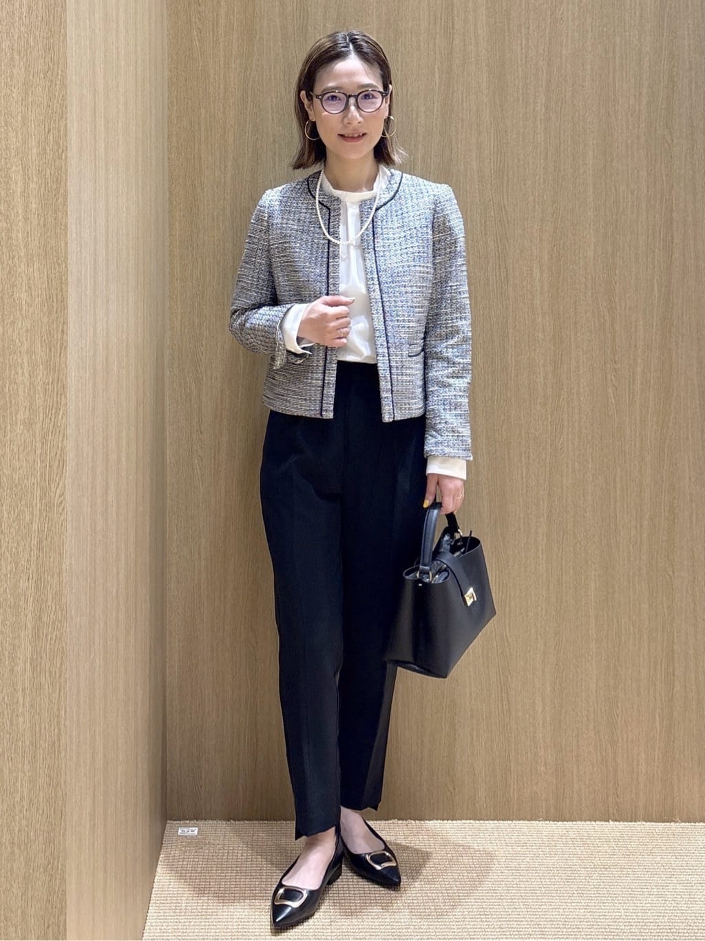 たけねぇさんの「OPAQUE.CLIP｜《通勤対応》袖タックボリュームブラウス【洗濯機OK】」を使ったコーディネート