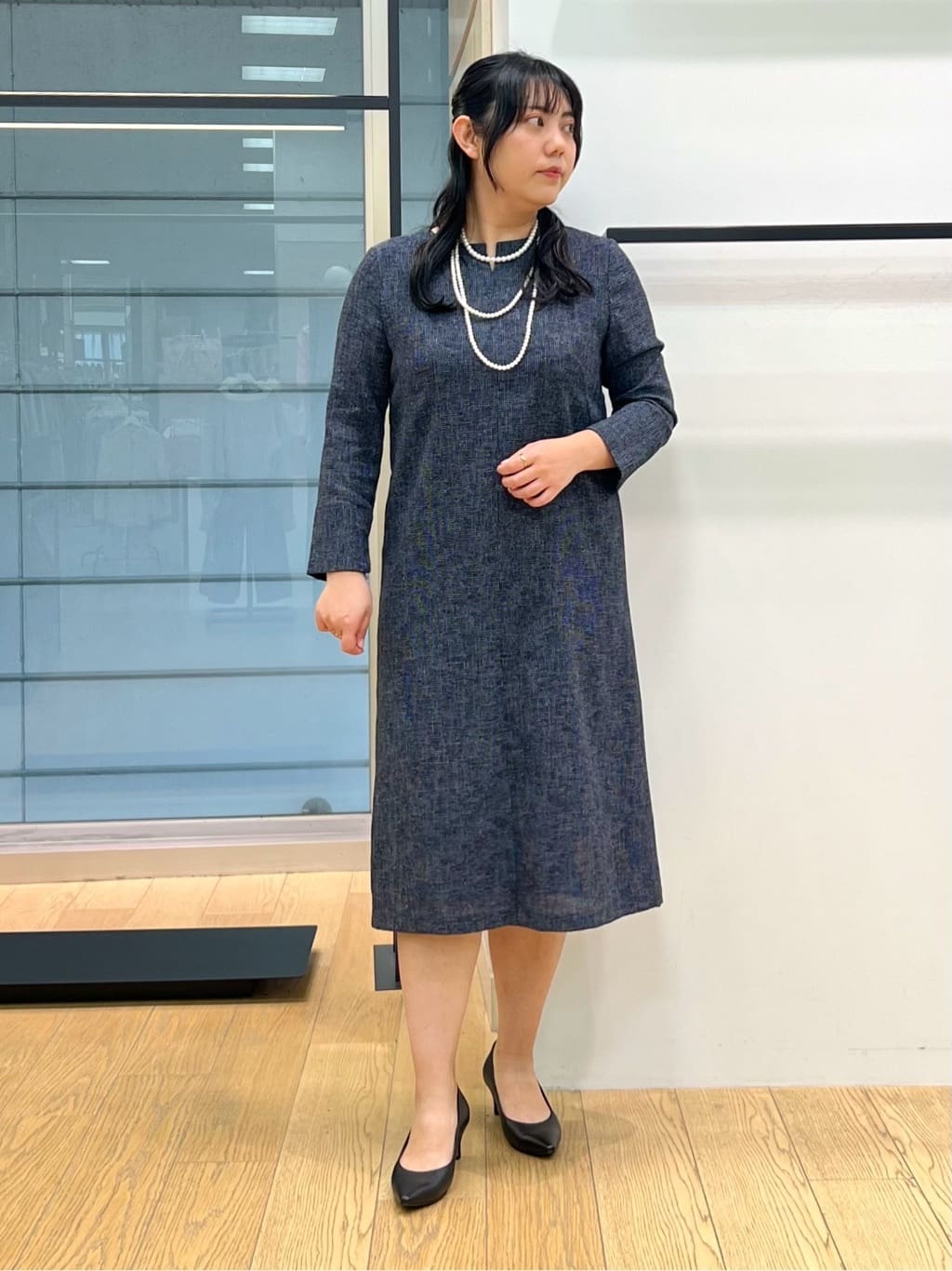shimaさんの「INDIVI｜【マルチWAY】3点セットパール調ネックレス」を使ったコーディネート