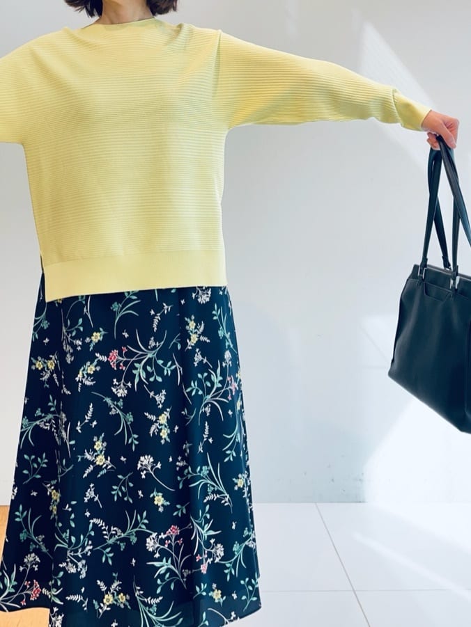 murayamaさんの「INDIVI｜【洗える／キレイ色】体型カバー無縫製ニット」を使ったコーディネート