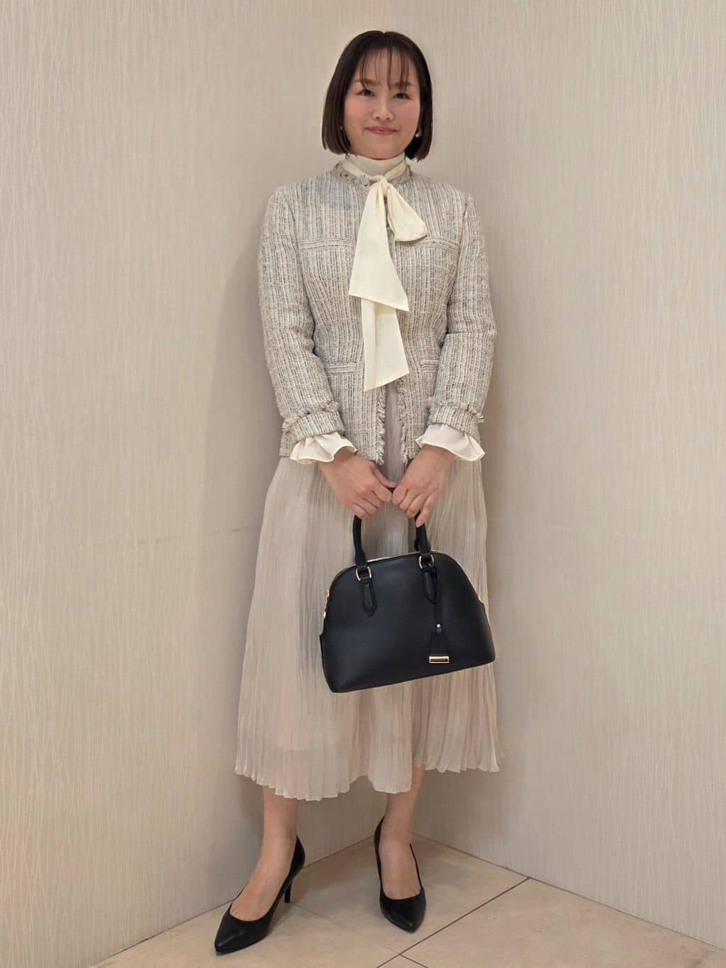 naokoさんの「UNTITLED｜◆【セレモニー/華やか】2WAYボウタイブラウス」を使ったコーディネート