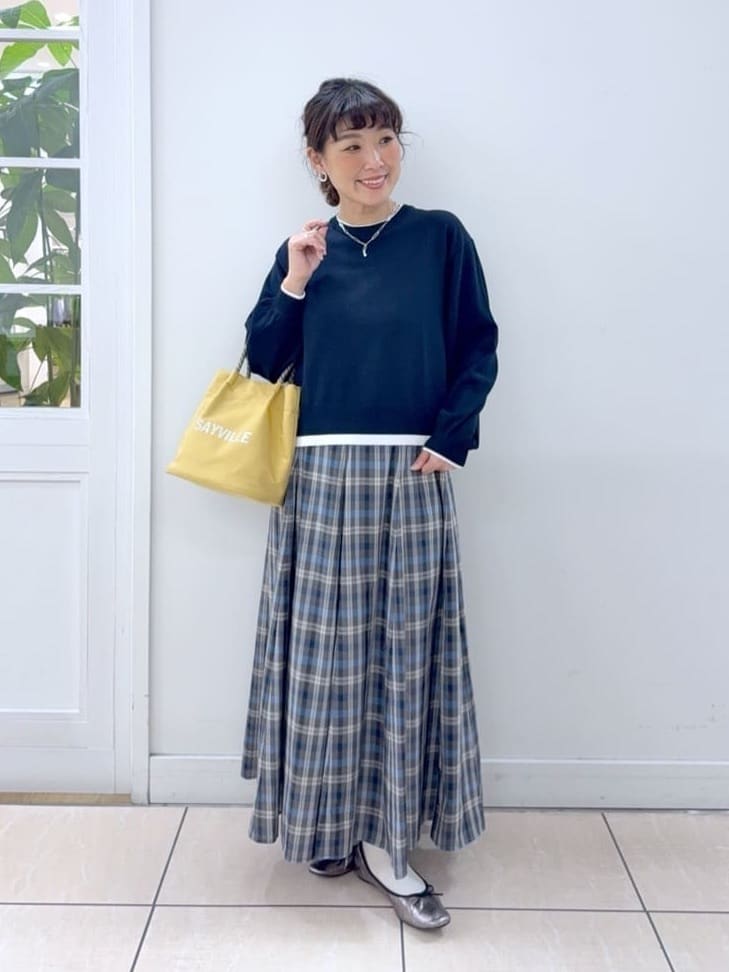 Osawaさんの「Dessin｜【洗える】バイカラーデザインニット」を使ったコーディネート