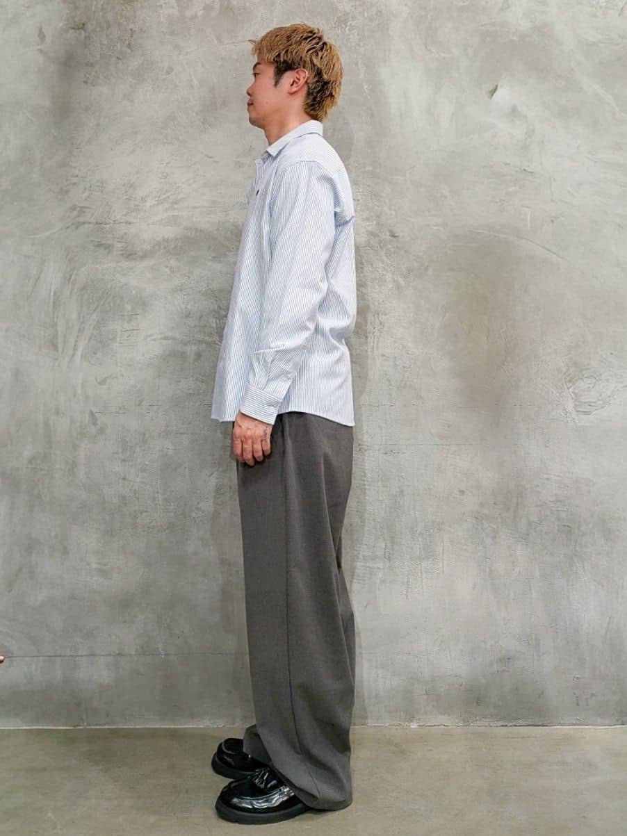 daiさんの「THE SHOP TK｜【POLO BCS 別注】 アソート長袖シャツ ストライプ／グレー／デニム」を使ったコーディネート