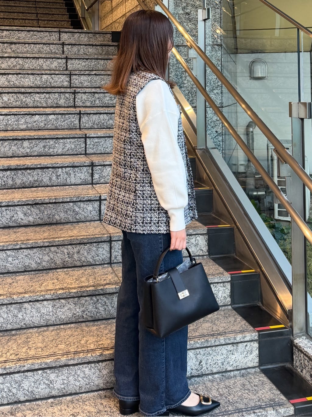 HANNAさんの「OPAQUE.CLIP｜《通勤対応》ツイードジレ【洗える】」を使ったコーディネート